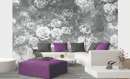 Dimex Roses Abstract II Papier Peint 375x250cm 5 bandes ambiance | Yourdecoration.fr