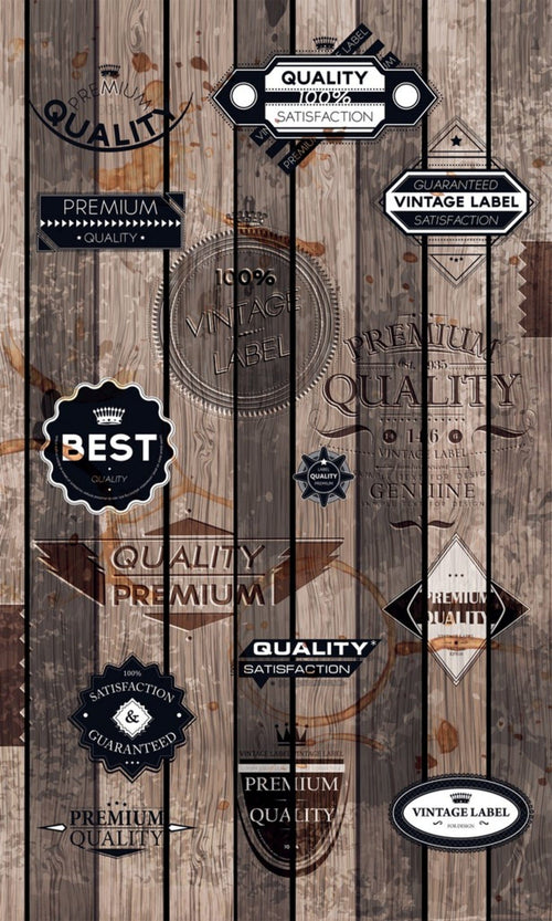 Dimex Vintage Labels Papier Peint 150x250cm 2 bandes | Yourdecoration.fr