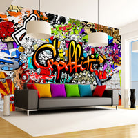 Papier Peint - Colorful Graffiti - Intissé