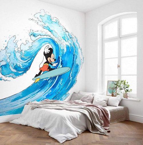 Komar Mickey Surfing Papier Peint Intissé 300x280cm 6 bandes ambiance | Yourdecoration.fr