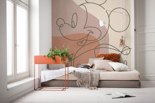 Komar Intisse Papier Peint Iadx5 046 Mickey Line Drawing Interieur | Yourdecoration.fr
