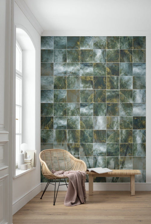 Komar Intisse Papier Peint Inx4 045 Palm Puzzle Interieur | Yourdecoration.fr