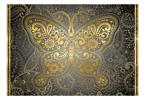 Papier Peint - Golden Butterfly - Intissé
