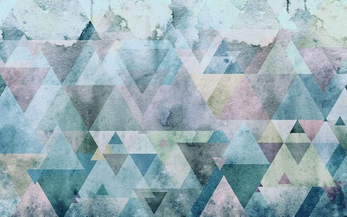 Komar Triangles Blue Papier Peint Intissé 400x250cm 4 bandes | Yourdecoration.fr