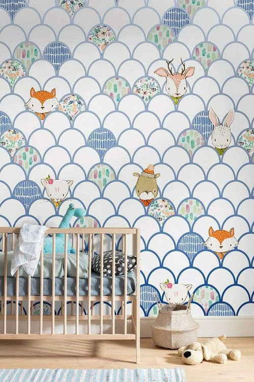 Komar Shelly White Papier Peint Intissé 200x250cm 2 bandes ambiance | Yourdecoration.fr