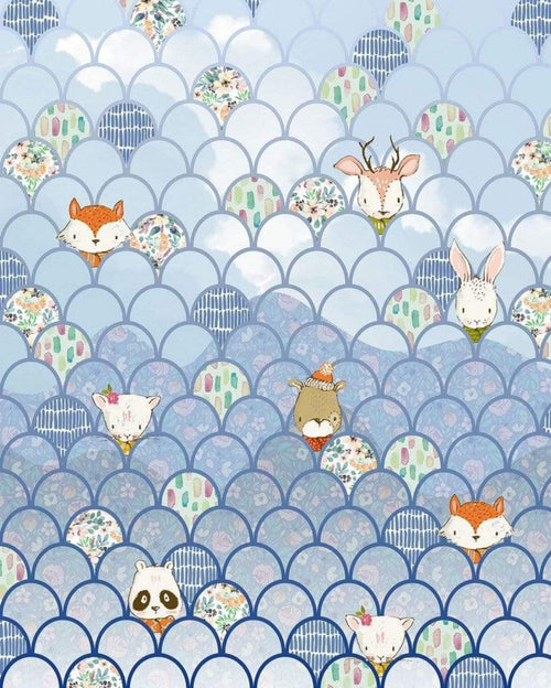 Komar Shelly Bluewave Papier Peint Intissé 200x250cm 2 bandes | Yourdecoration.fr