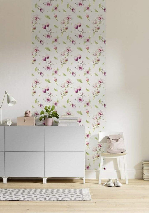 Komar Magnolia Rapport Papier Peint Intissé 100x250cm 1 bande ambiance | Yourdecoration.fr