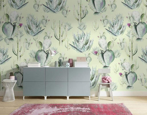Komar Cactus Green Papier Peint Intissé 400x250cm 4 bandes ambiance | Yourdecoration.fr