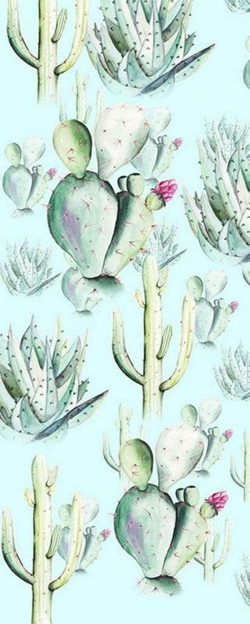 Komar Cactus Blue Papier Peint Intissé 100x250cm 1 bande | Yourdecoration.fr