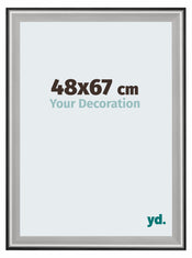 Birmingham Bois Cadre Photo 48x67cm Noir Argent Poli De Face Mesure | Yourdecoration.fr