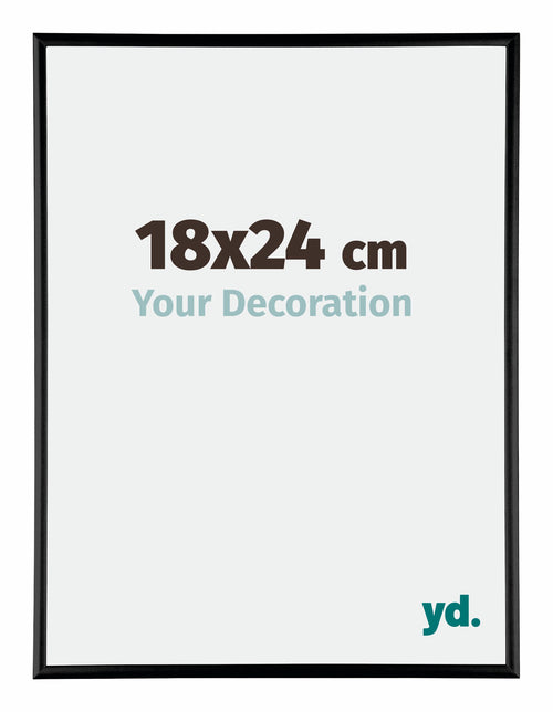 Austin Aluminium Cadre Photo 18x24cm Noir Brillant De Face Mesure | Yourdecoration.fr