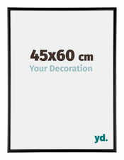 Austin Aluminium Cadre Photo 45x60cm Noir Brillant De Face Mesure | Yourdecoration.fr