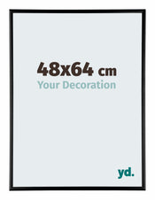 Austin Aluminium Cadre Photo 48x64cm Noir Brillant De Face Mesure | Yourdecoration.fr
