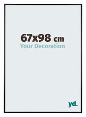Austin Aluminium Cadre Photo 67x98cm Noir Brillant De Face Mesure | Yourdecoration.fr