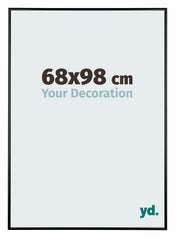 Austin Aluminium Cadre Photo 68x98cm Noir Brillant De Face Mesure | Yourdecoration.fr