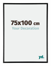 Austin Aluminium Cadre Photo 75x100cm Noir Brillant De Face Mesure | Yourdecoration.fr