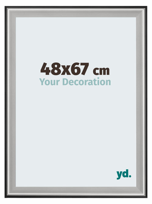 Birmingham Bois Cadre Photo 48x67cm Noir Argent Poli De Face Mesure | Yourdecoration.fr