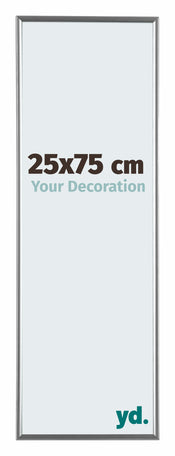Evry Plastique Cadre Photo 25x75cm Argent De Face Mesure | Yourdecoration.fr