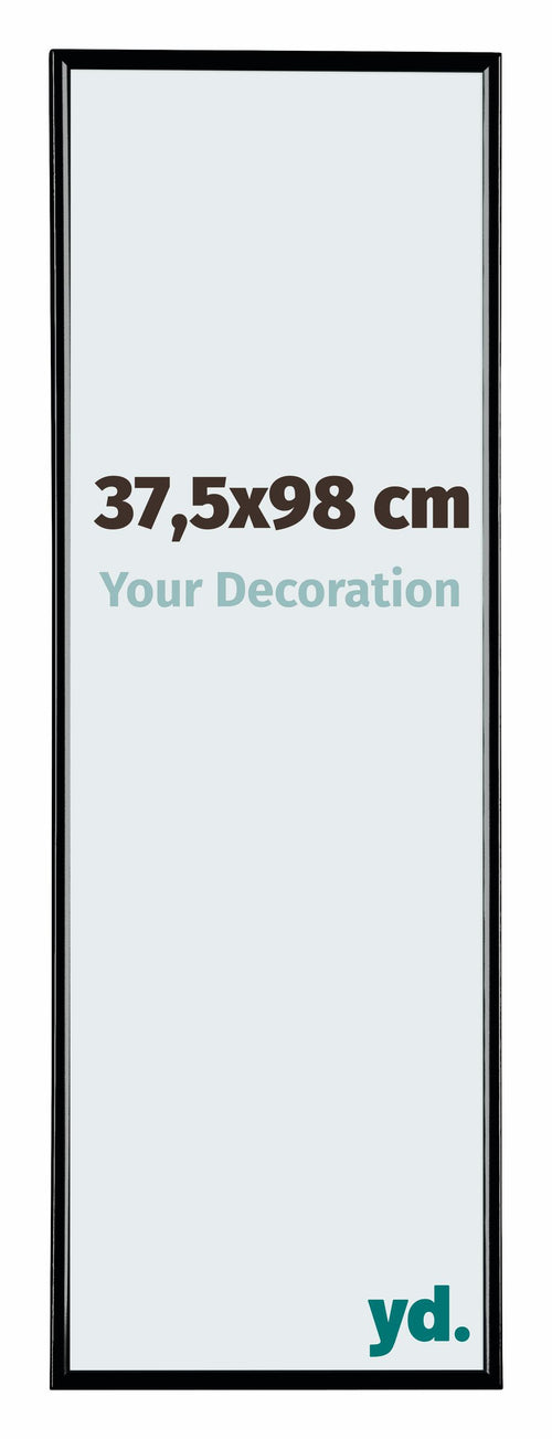 Evry Plastique Cadre Photo 37 5x98cm Noir Brillant De Face Mesure | Yourdecoration.fr