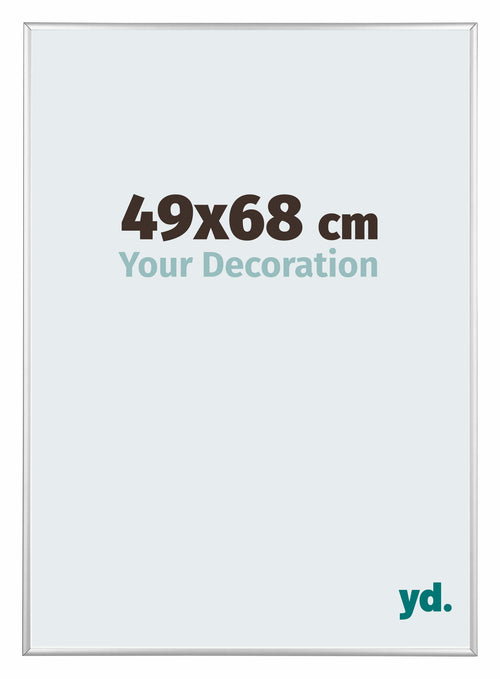Kent Aluminium Cadre Photo 49x68cm Argent Brillant De Face Mesure | Yourdecoration.fr