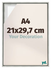Lyon MDF Baklijst 21x29 7cm A4 Argent Mat De Face Mesure | Yourdecoration.fr