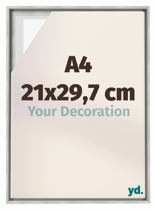 Lyon MDF Baklijst 21x29 7cm A4 Argent Mat De Face Mesure | Yourdecoration.fr