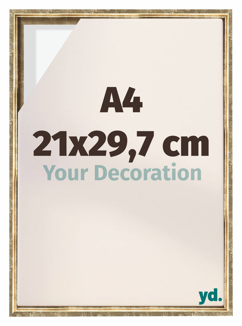 Lyon MDF Baklijst 21x29 7cm A4 Or Antique De Face Mesure | Yourdecoration.fr
