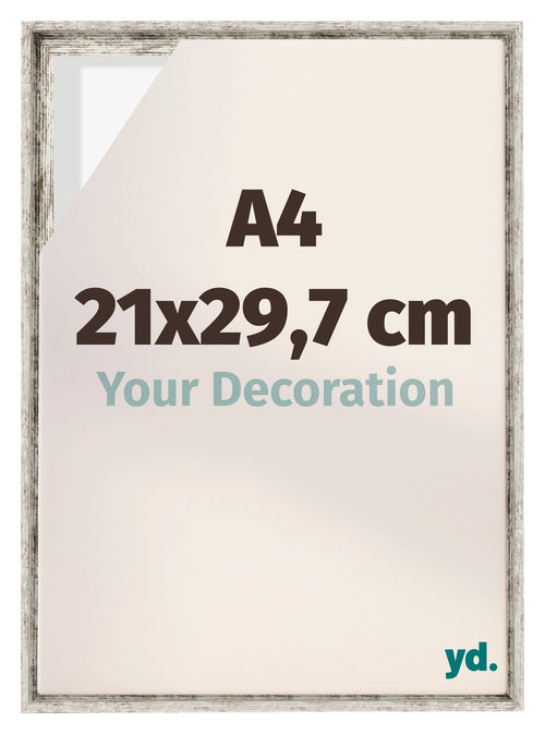 Lyon MDF Cadre Flottant 21x29 7cm A4 Blanc Vintage De Face Mesure | Yourdecoration.fr