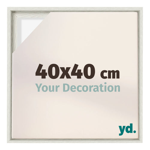 Lyon MDF Cadre Flottant 40x40cm White Wash De Face Mesure | Yourdecoration.fr