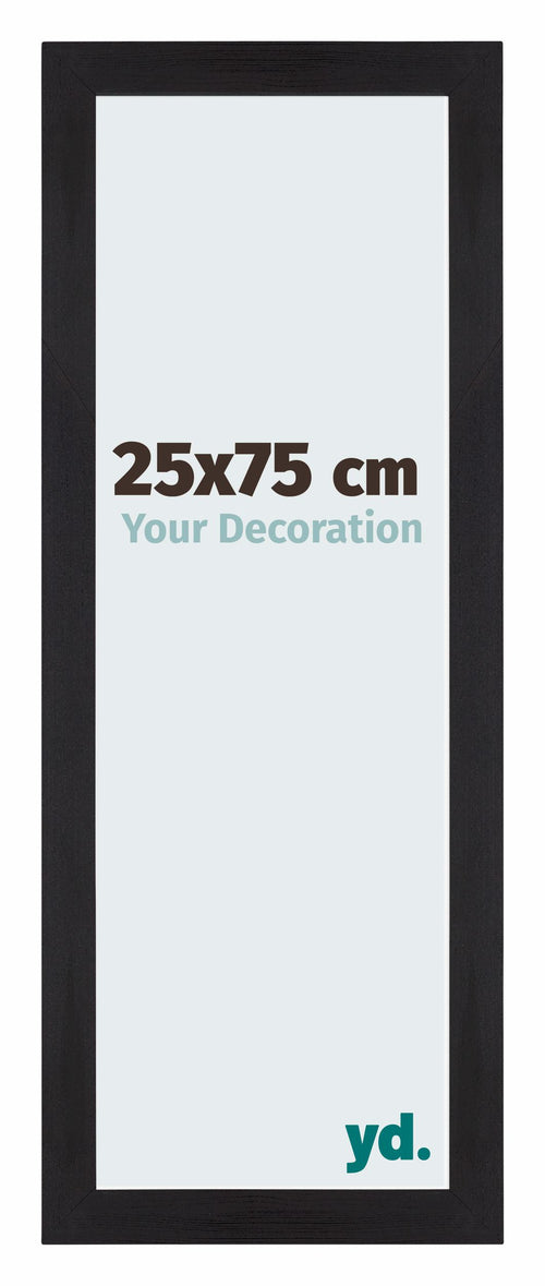 Mura MDF Cadre Photo 25x75cm Noir Grain De Bois De Face Mesure | Yourdecoration.fr