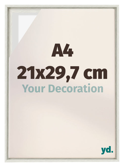Lyon MDF Cadre Flottant 21x29 7cm A4 White Wash De Face Mesure | Yourdecoration.fr