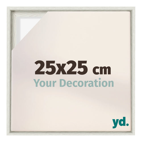 Lyon MDF Cadre Flottant 25x25cm White Wash De Face Mesure | Yourdecoration.fr