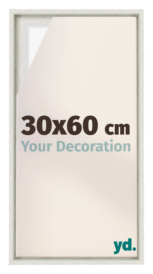 Lyon MDF Cadre Flottant 30x60cm White Wash De Face Mesure | Yourdecoration.fr