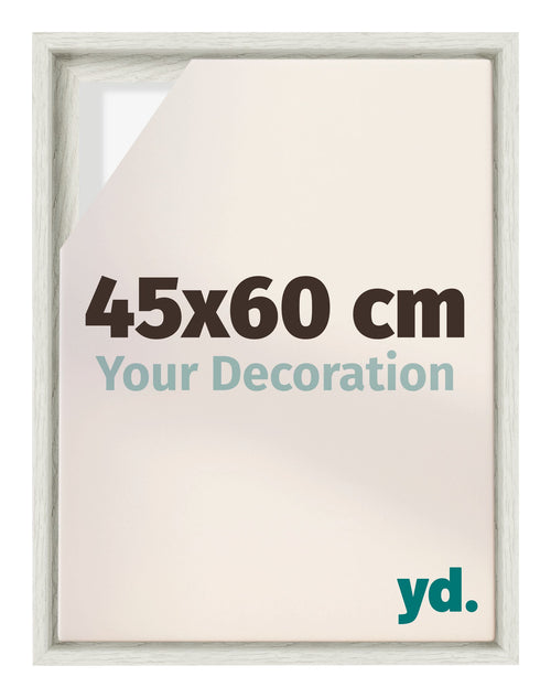 Lyon MDF Cadre Flottant 45x60cm White Wash De Face Mesure | Yourdecoration.fr