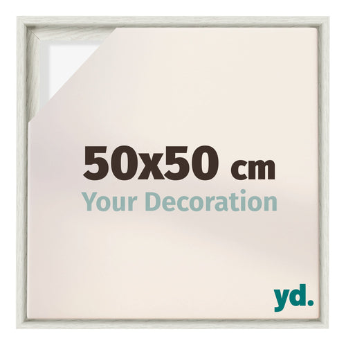 Lyon MDF Cadre Flottant 50x50cm White Wash De Face Mesure | Yourdecoration.fr