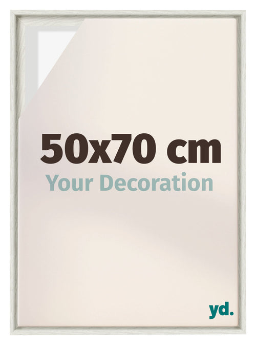 Lyon MDF Cadre Flottant 50x70cm White Wash De Face Mesure | Yourdecoration.fr
