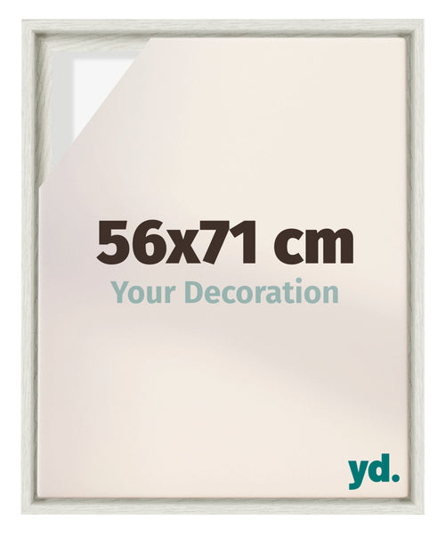 Lyon MDF Cadre Flottant 56x71cm White Wash De Face Mesure | Yourdecoration.fr