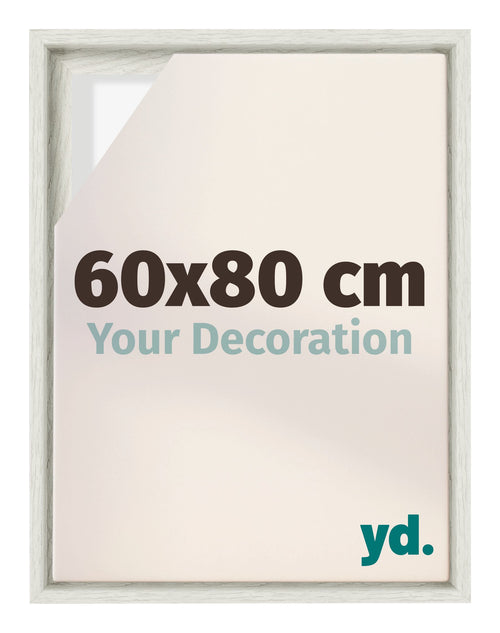 Lyon MDF Cadre Flottant 60x80cm White Wash De Face Mesure | Yourdecoration.fr