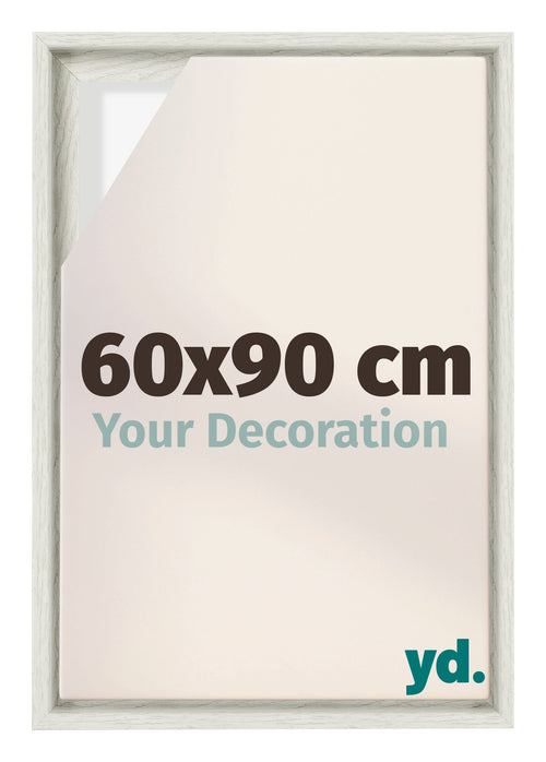 Lyon MDF Cadre Flottant 60x90cm White Wash De Face Mesure | Yourdecoration.fr