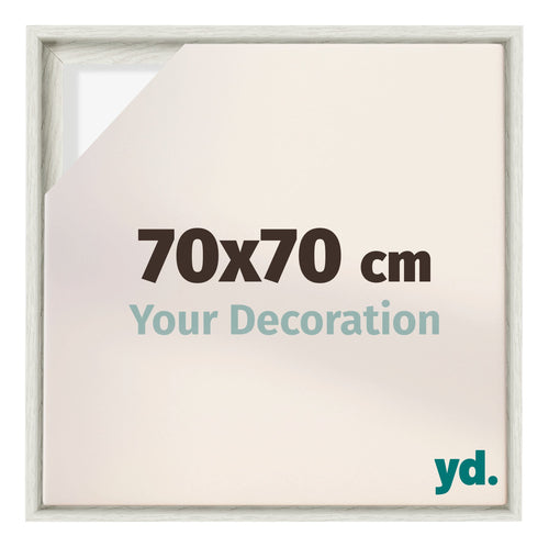Lyon MDF Cadre Flottant 70x70cm White Wash De Face Mesure | Yourdecoration.fr