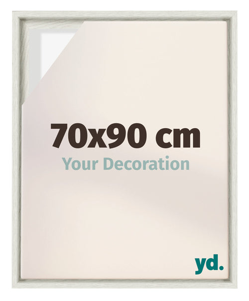 Lyon MDF Cadre Flottant 70x90cm White Wash De Face Mesure | Yourdecoration.fr