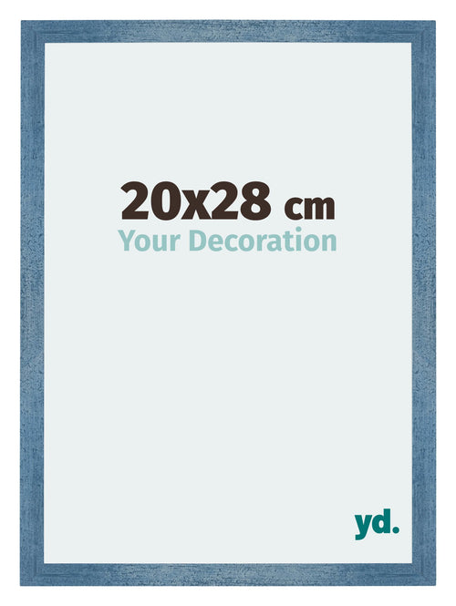 Mura MDF Cadre Photo 20x28cm Bleu Brillant Geveegd De Face Mesure | Yourdecoration.fr
