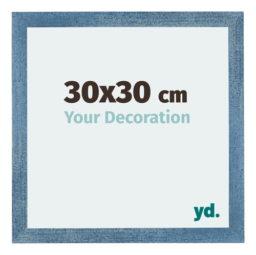 Mura MDF Cadre Photo 30x30cm Bleu Brillant Geveegd De Face Mesure | Yourdecoration.fr