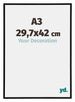 Annecy Plastique Cadre Photo 29 7x42cm A3 Noir Brillant Mesure | Yourdecoration.fr