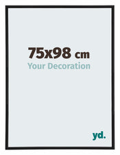 Annecy Plastique Cadre Photo 75x98cm Noir Mat De Face Mesure | Yourdecoration.fr