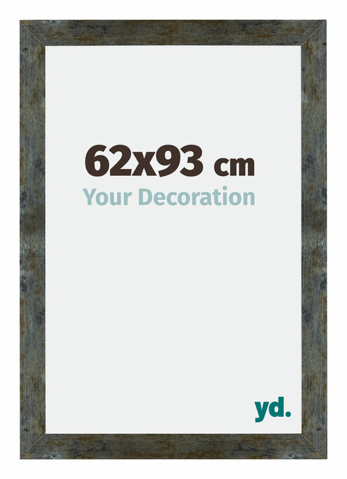 Mura MDF Cadre Photo 62x93cm Bleu Or Mélangé De Face Mesure | Yourdecoration.fr