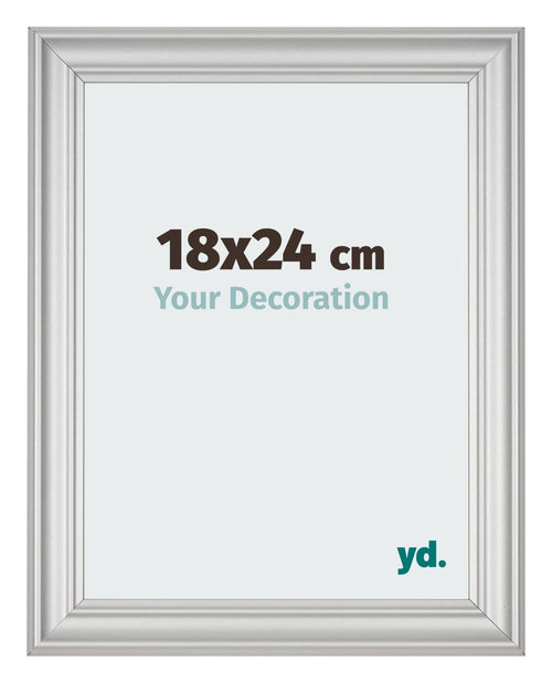 Cadre Photo 18x24cm Argent Mat MDF Lazio De Face Mesure | Yourdecoration.fr