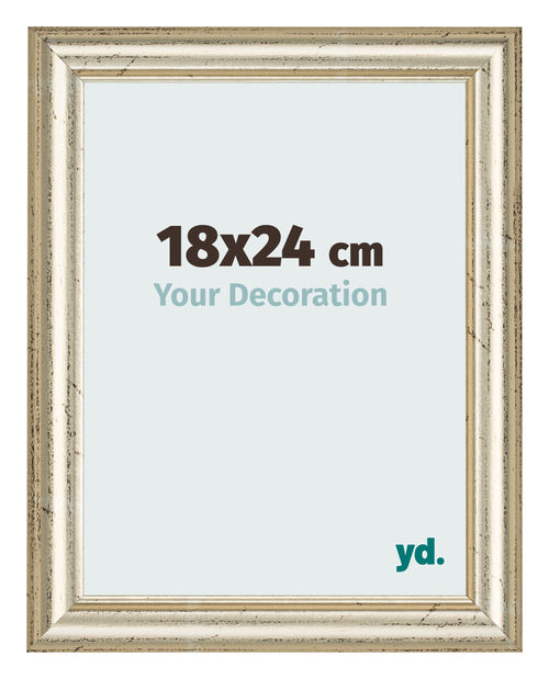 Cadre Photo 18x24cm Brillance Metallique MDF Lazio De Face Mesure | Yourdecoration.fr