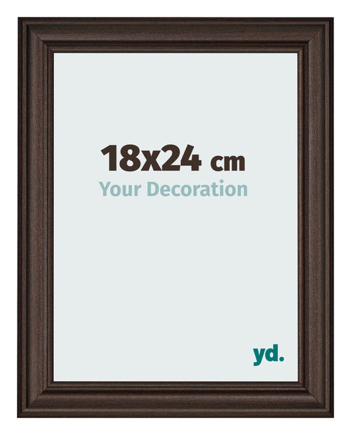 Cadre Photo 18x24cm Chene Fonce MDF Lazio De Face Mesure | Yourdecoration.fr