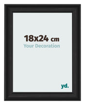 Cadre Photo 18x24cm Noir Grain de Bois MDF Lazio De Face Mesure | Yourdecoration.fr